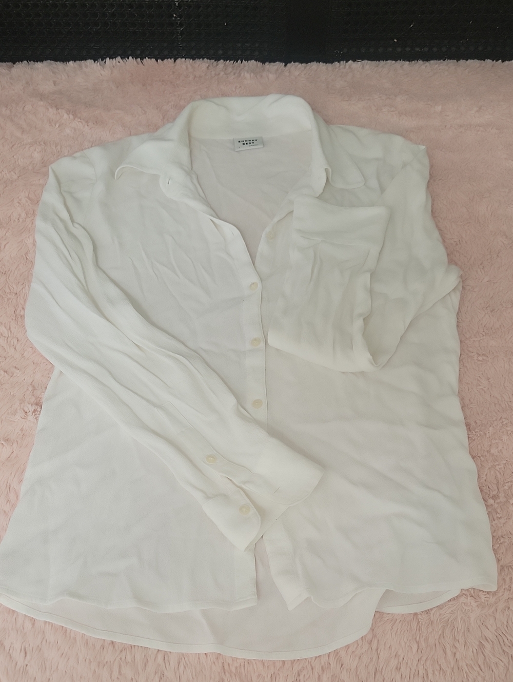 Sunday Best White Casual Long-Sleeve Button-Down Shirt